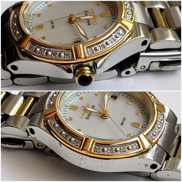 Citizen Eco-Drive Riva, Diamond Accent, MOP, Women's Two-Tone 26mm, EUC! - Picture 3 of 17